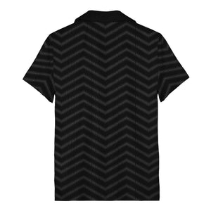 bold zigzag dots geometric black white hawaiian shirt