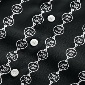 chain link custom logos black white all over hawaiian shirt