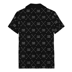 crossed golf clubs logo repeat pattern hawaiian shirt for men