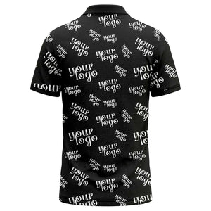custom logo repeat typography minimalist polo shirt