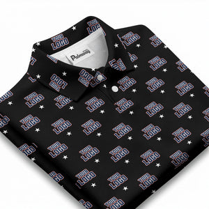 custom logo star polo shirt | custom color all-over graphic print