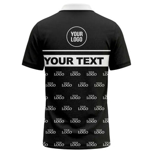 custom monogram logo repeat & text banner all over polo shirt