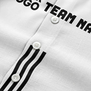 customizable black white bowling team logo & name hawaiian shirt for men