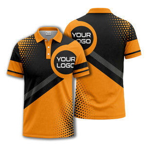 diagonal stripe custom logo corporate polo shirt