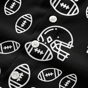 football helmets & balls repeat hawaiian shirt for men