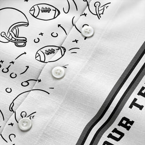 football helmets play diagrams cartoon sports hawaiian shirt for men