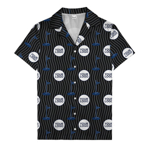 golf flag & custom logo repeat hawaiian shirt for men