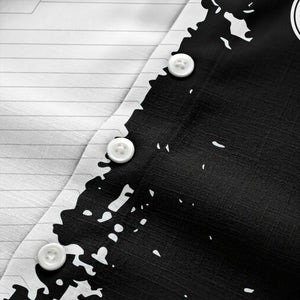 ink splattered abstract lines monochrome hawaiian shirt