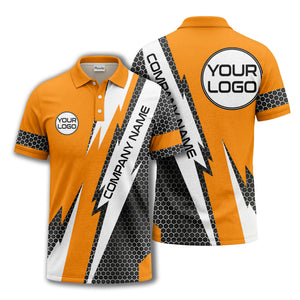 lightning bolt hexagon geometric polo shirt for modern golf