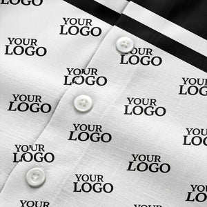 monochrome custom logo repeat hawaiian shirt for men