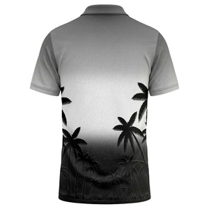 monochrome palm trees ombre gradient sky polo shirt for men