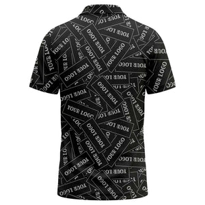 repeat your logo on black ground custom polo shirt