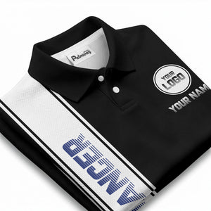 repeating logo & custom text illustration polo shirt for team sports