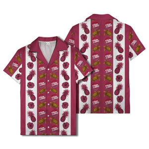 sea turtles & pineapple hibiscus striped hawaiian shirt