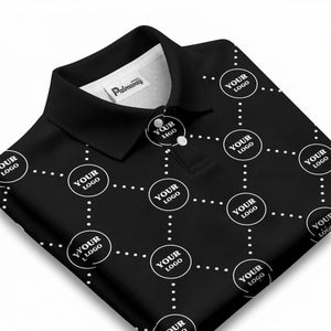 white circles custom logo placement polo shirt for corporate professionals
