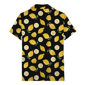 zesty lemon watercolor lemon slices & leaf hawaiian shirt