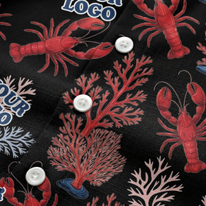 coral reef lobsters & watercolor logo repeat hawaiian shirt