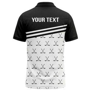 crossed golf clubs & balls repeat pattern polo shirt for men