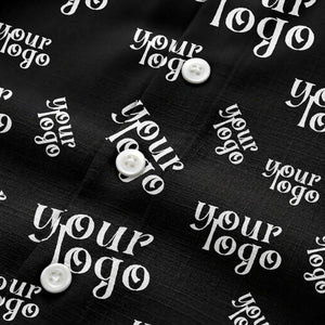 custom logo repeat typography hawaiian shirt for personalized style