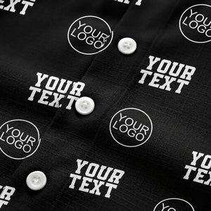 custom logo & text repeat pattern personalized hawaiian shirt