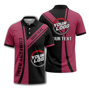 customizable company logo diagonal stripe polo shirt for corporate teams