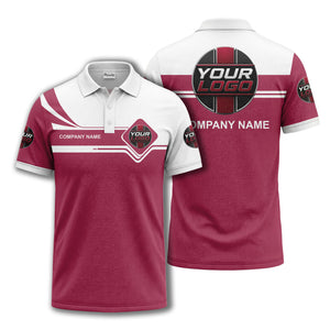 diamond stripe custom logo corporate polo shirt