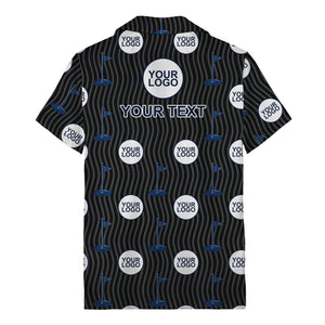 golf flag & custom logo repeat hawaiian shirt for men
