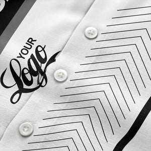 modern arrow geometric custom logo hawaiian shirt with personalized text
