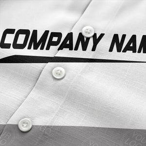monochrome diagonal stripes & custom logo company name hawaiian shirt