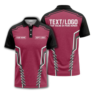 monochrome geometric lines custom name logo polo shirt for departments