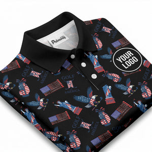 statue of liberty eagles golf clubs polo shirt