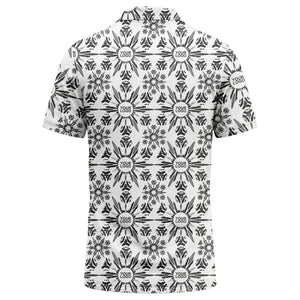 watercolor sunburst floral repeat pattern golf polo shirt