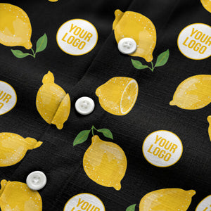 zesty lemon watercolor lemon slices & leaf hawaiian shirt