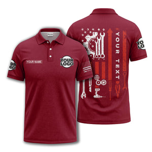 american flag stars & stripes patriotic custom logo polo shirt