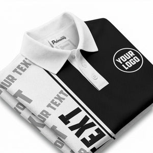 bold geometric stripes & custom text placeholder modern polo shirt