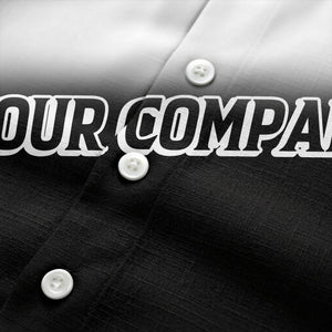 custom logo gradient black white corporate hawaiian shirt
