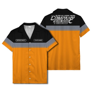 customizable department name gray stripe minimalist hawaiian shirt