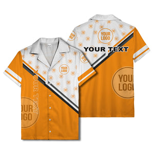 customizable diagonal stripe & logo repeating hawaiian shirt
