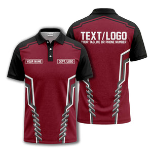 monochrome geometric lines custom name logo polo shirt for departments