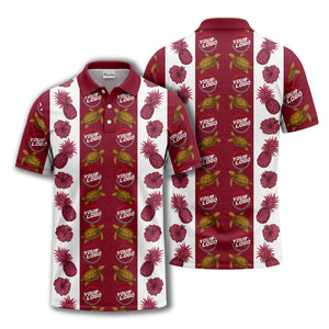 pineapple sea turtle hibiscus custom logo polo shirt