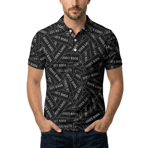 repeat your logo on black ground custom polo shirt