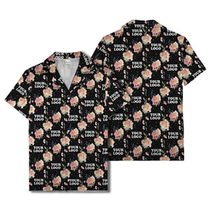 watercolor floral d20 dice hawaiian shirt with custom logo space