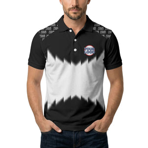 zigzag gradient custom logo polo shirt for men