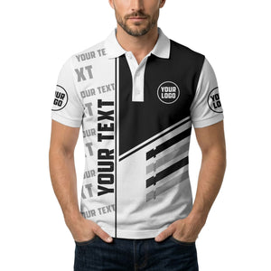 bold geometric stripes & custom text placeholder modern polo shirt