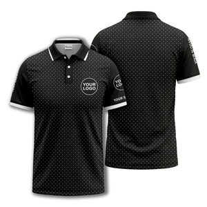 custom logo minimalist polka dot golf polo shirt