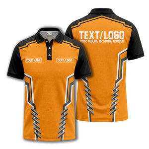 monochrome geometric lines custom name logo polo shirt for departments