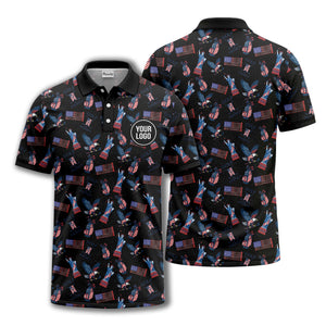 statue of liberty eagles golf clubs polo shirt