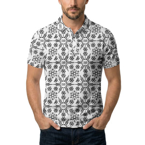 watercolor sunburst floral repeat pattern golf polo shirt