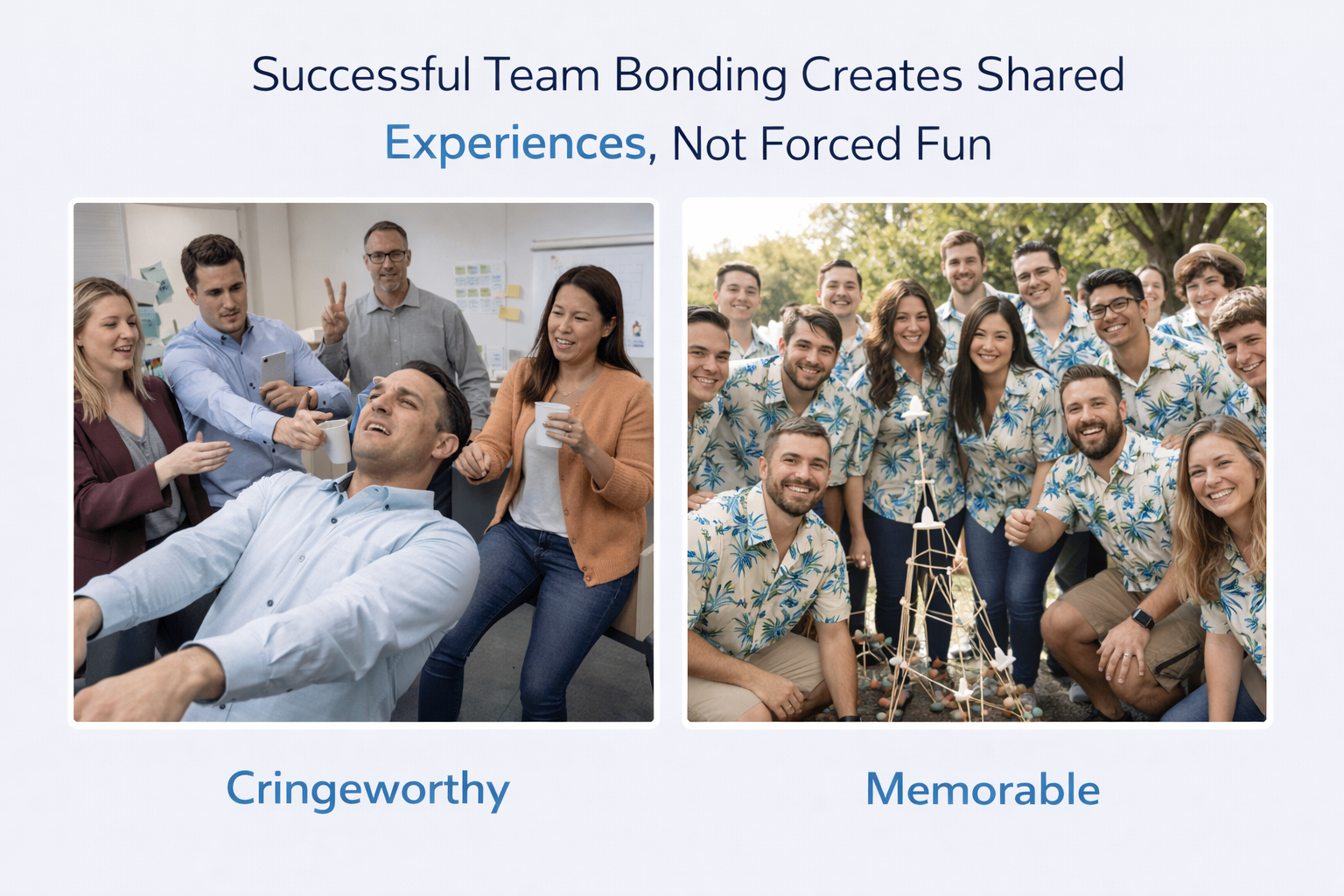 shared experiences vs forced fun