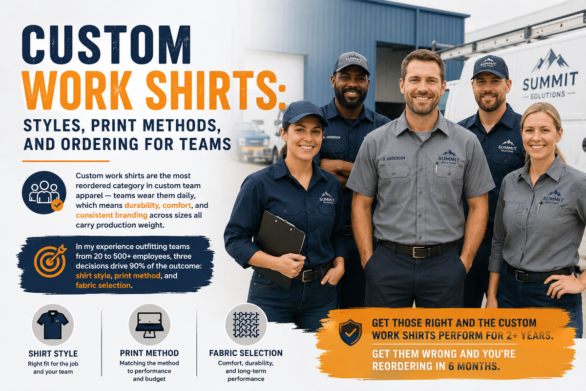 Service Shirts Examples Custom Work Shirts: Styles, Print Methods, and Ordering for Teams ...